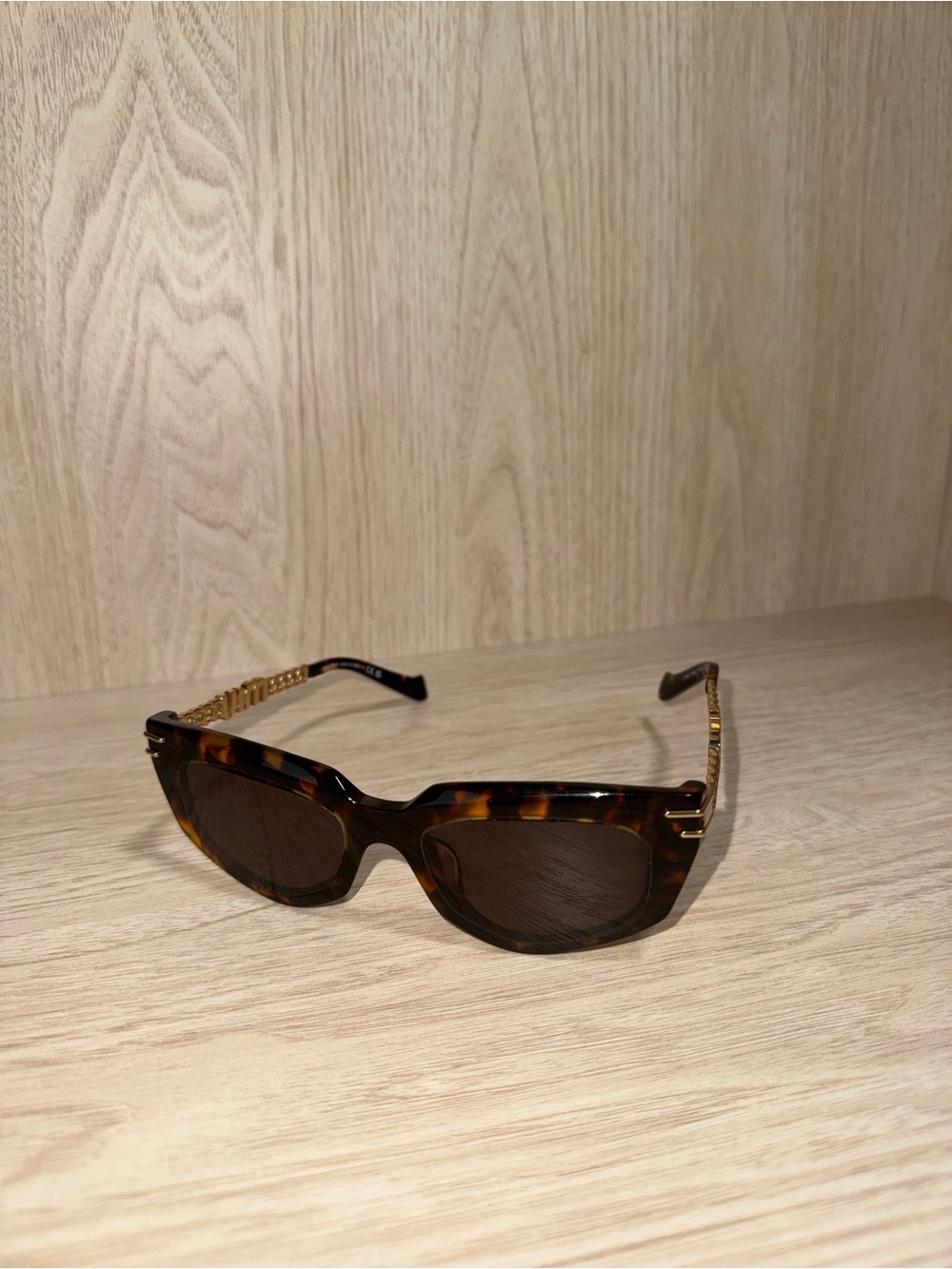 MIU MIU Women's Cat Eye Tortoiseshell Sunglasses with Gold Chain Detail